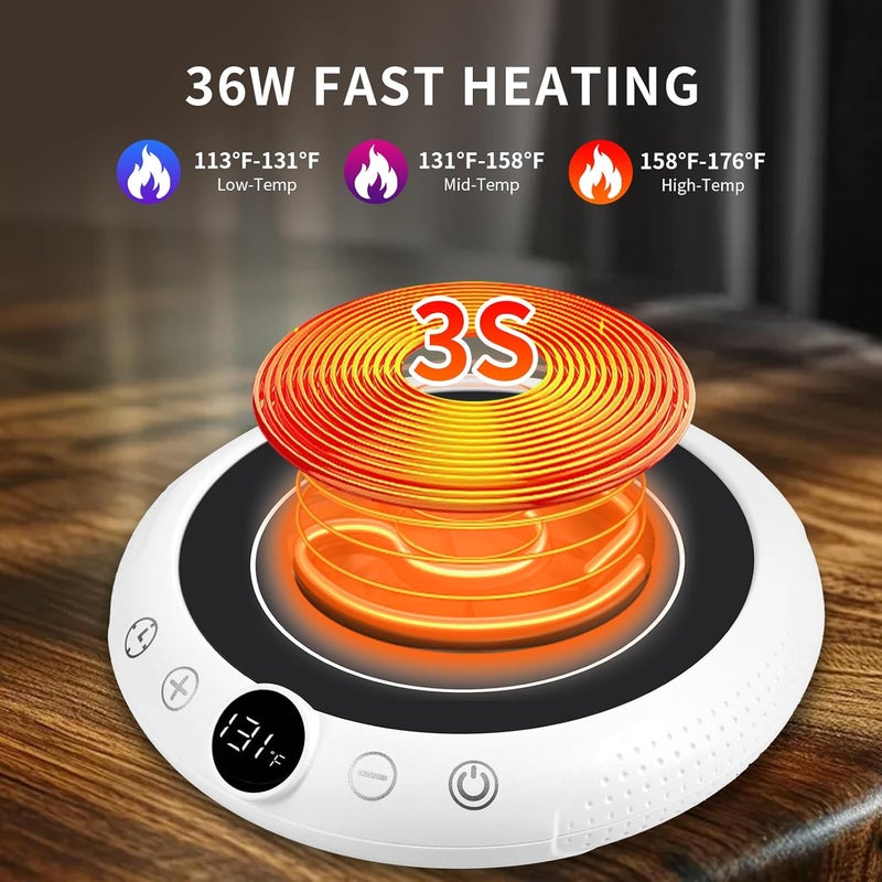 EIHO Coffee Mug Warmer, Valentines Day Gifts for Her Wife Girlfriend Daughter Him, Electric Cup Warmer for Desk, Candle Warmer Plate 8-Temp Setting & 1-12H Timer, Birthday Gifts for Women Men - Image 4